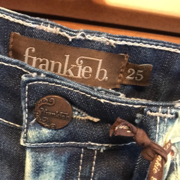 Rare NWT Frankie B Tie Dye Ultra Low Waist Hipster Skinny Jeans 25 - Picture 8 of 10